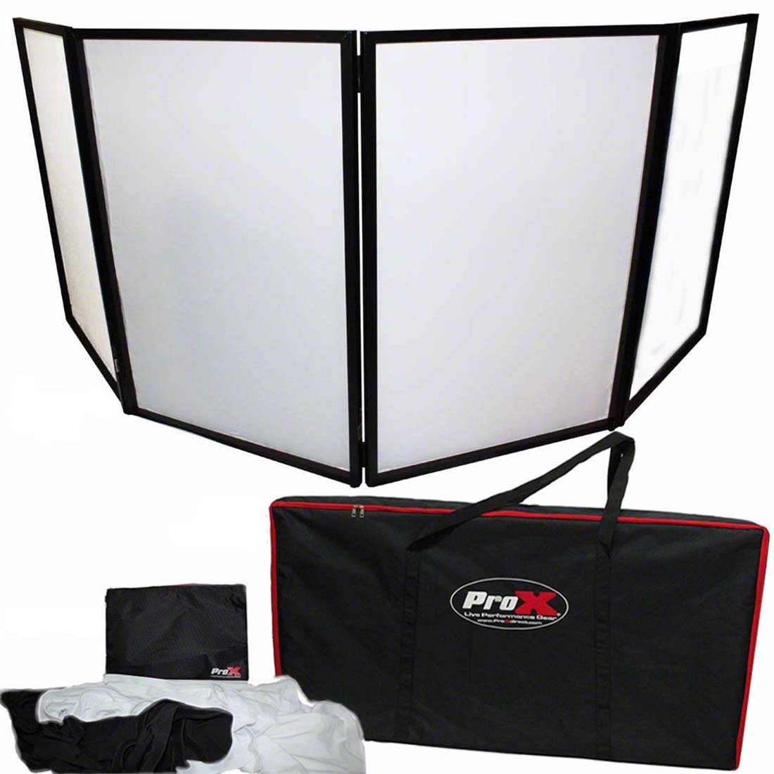 PRORECK DJ Foldable Facade Portable Event Booth Panels 4 Detachable Black  Metal Frame Projector Display Scrim Panel with Carry Bag : :  Musical Instruments