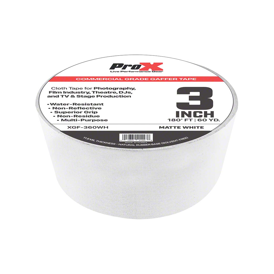 ProX GaffX™ 3 White Gaffers Tape, 60 Yards