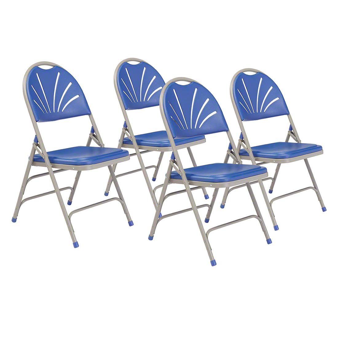 NPS® 1105 Blue Fan Back Folding Chair, 500 lb Capacity | StageDrop