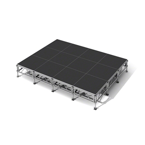 All-Terrain 12x16 Outdoor Stage System, 24"-48" High, Industrial Finish 12x16, 16x12  outdoor stage, outdoor portable stage, outdoor staging