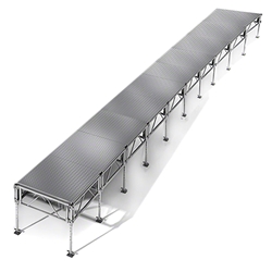 All-Terrain 4x40 Outdoor Stage System, 24"-48" High, Weatherproof Aluminum 4x40, 40x4, 4 x 40, outdoor stage, weatherproof stage, waterproof stage