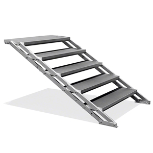 All-Terrain 5-Step Stair Assembly for 24"-48" Stages, Industrial Finish (Handrail sold separately) steps, stairs