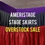 Ameristage Shirred Stage Skirt, 8'x24" Navy (Overstock) - AMSKSHIR8X24Navy-OS
