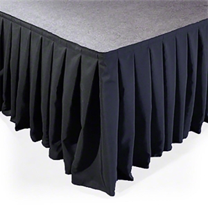 Ameristage 8 Box-Pleat Stage Skirt For 24" High Staging 101 Systems (8x24") portable stage skirting, velcro, hook and loop, 8x24, 24x8, 24 inch stage skirt, stage 101 skirt