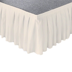 Ameristage Box-Pleat Stage Skirt, 8x9" Light Beige (Overstock) portable stage skirting, velcro, hook and loop, 8x9, 8 x 9, 9 inch stage skirt, clearance, sale, light beige, overstock