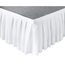 Ameristage Box-Pleat Polyester Step Skirts for IntelliStage 4'W Stage Steps, 8"H, 16"H & 24" White (Overstock) - AMSK4STEP81624White-OS