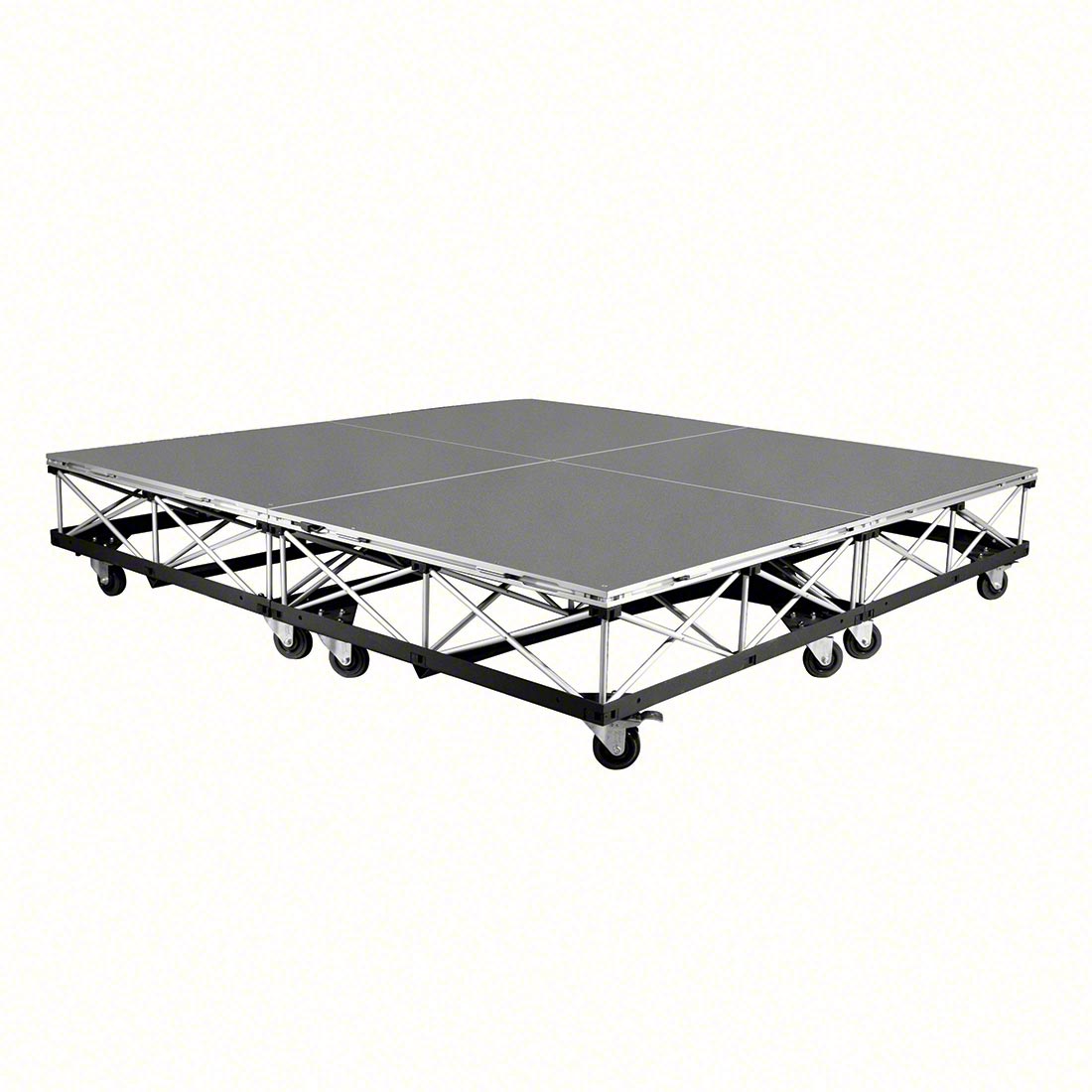 IntelliStage 8'x8' Mobile Drum Riser on Casters, Carpeted