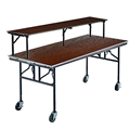 Midwest Folding 30"x96" Mobile Buffet/Bar Table, Stained Plywood