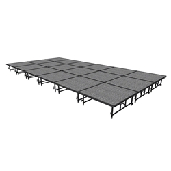 Midwest Folding 12x24 TransFold Dual-Height Portable Stage Kit, 16"-24" High 12x24, 24x12, 12 x 24 staging platform, stage deck, dual height, adjustable height