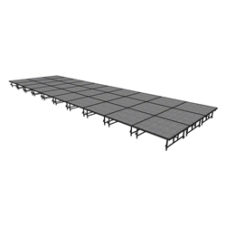 Midwest Folding 12x40 TransFold Dual-Height Portable Stage Kit, 16"-24" High 12x40, 40x12, 12 x 40 staging platform, stage deck, dual height, adjustable height