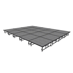 Midwest Folding 16x20 TransFold Dual-Height Portable Stage Kit, 16"-24" High 16x20, 20x16, 16 x 20 staging platform, stage deck, dual height, adjustable height