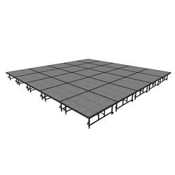 Midwest Folding 20x20 TransFold Dual-Height Portable Stage Kit, 16"-24" High 20x20, 20x20, 20 x 20 staging platform, stage deck, dual height, adjustable height