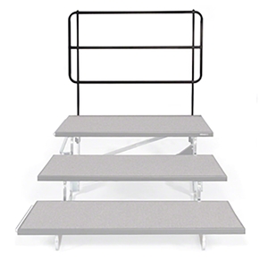 Midwest Folding TFB48 TransFold Back Guard Rail for 3-Tier 48" Standing Choral Riser portable staging, midwest folding, transfold, guard rail, 46x42, 4 foot guard rail, rear rail, back guard rail, choral riser, chorus riser, choral riser guard rail