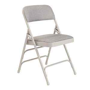 National Public Seating 2302 Fabric Premium Triple Brace Folding Chair, Greystone (Pack of 4) folding chairs, 2300 series, padded chairs, upholstered folding chair