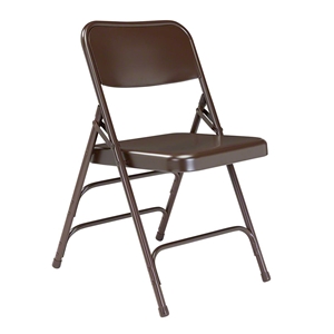 National Public Seating 303 Deluxe All-Steel Triple Brace Folding Chair, Brown (Pack of 4) folding chairs, 300 series, nps