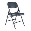 National Public Seating 304 Deluxe All-Steel Triple-Brace Folding Chair, Char-Blue (Pack of 4)