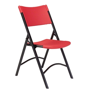 National Public Seating 640 Plastic Folding Chair, Red (Pack of 4) folding chairs, 600 series, plastic chairs