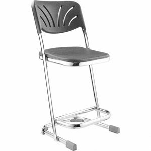 National Public Seating 6622B 22" Elephant Z-Stool with Backrest and Blow Molded Seat science lab stool, 6600 series, square stool, backrest, 22"h, stackable, art studio stool, 6622B