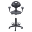 National Public Seating 6722HB-A Black Polyurethane Task Chair with Arms, 22"-32" Height - NPS-6722HB-A