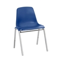 National Public Seating 8125 Poly Shell Stacking Chair, Blue