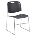 National Public Seating 8502 Ultra-Compact Plastic Stack Chair, Gunmetal