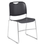 National Public Seating 8502 Ultra-Compact Plastic Stack Chair, Gunmetal - NPS-8502