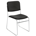 National Public Seating 8660 Fabric Padded Signature Stack Chair, Ebony Black