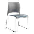 National Public Seating 8742 Cafetorium Plush Vinyl Stack Chair, Blue Grey