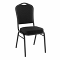 National Public Seating 9360-BT Premium Fabric Stack Chair, Ebony Black/ Black Sandtex