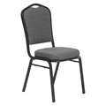 National Public Seating 9362-BT Premium Fabric Stack Chair, Natural Greystone/Black Sandtex