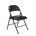 National Public Seating 950 Commercialine Vinyl Padded Steel Folding Chair, Black (Pack of 4)