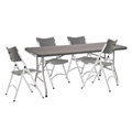 National Public Seating 30"x72" Folding Table & Chairs Package, Charcoal Slate
