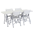 National Public Seating 30"x72" Folding Table & Chairs Package, Speckled Grey