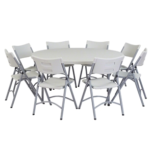 National Public Seating 60" Round Folding Table & Chairs Package btr, round, folding table, round folding table, table with chairs, table and chairs, table chair package