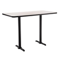 National Public Seating Café Table with T Base, 30"x42" Rectangle with HPL Top, 42" High (Particleboard Core/T-Mold)