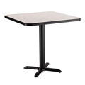 National Public Seating Café Table with X Base, 24" Square with HPL Top, 30" High (Particleboard Core/T-Mold)