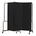 National Public Seating Portable Room Divider, 6' Wide, Black Fabric