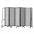 National Public Seating Portable Room Divider, 10' Wide, Grey Fabric