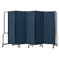 National Public Seating Portable Room Divider, 10' Wide, Blue Fabric
