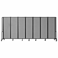 National Public Seating Portable Room Divider, 13.5' Wide, Grey Fabric