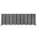 National Public Seating Portable Room Divider, 17.5' Wide, Grey Fabric