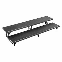 National Public Seating RS2LC 2-Level 8 Straight Standing Choral Riser, Carpet choral risers, band risers, school risers, straight risers, choir stage risers, standing riser, 2 tier, 2 level