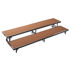 National Public Seating RS2LHB 2-Level 8 Straight Standing Choral Riser, Hardboard choral risers, band risers, school risers, straight risers, choir stage risers, standing riser, 2 tier, 2 level