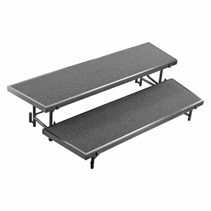 National Public Seating RT2LC 2-Level Tapered Standing Choral Riser, Carpet choral risers, band risers, school risers, tapered risers, choir stage risers, standing riser, 2 tier, 2 level
