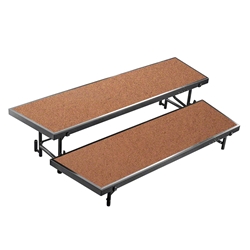National Public Seating RT2LHB 2-Level Tapered Standing Choral Riser, Hardboard choral risers, band risers, school risers, straight risers, choir stage risers, tapered riser, 2 tier, 2 level