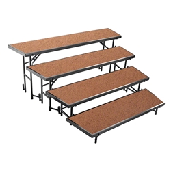 National Public Seating RT4LHB 4-Level Tapered Standing Choral Riser, Hardboard choral risers, band risers, school risers, tapered risers, choir stage risers, standing riser, 4 tier, 4 level