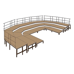 National Public Seating SBRC48HB 3-Level Seated Choral Riser Set, Hardboard (48" Deep Tiers) choral risers, band risers, school risers, seated risers, chorus riser, national public seating