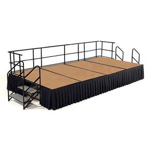National Public Seating 8x16 Portable Stage Kit - 24" High, Hardboard 8x16 stage, 16x8 stage, 8 x 16 portable stage kit, hardboard finish, portable stage