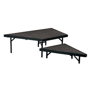 National Public Seating SPST482LC 2-Level Seated Riser Stage Pie Set, Carpet (48" Deep Tiers) choral risers, band risers, school risers, seated risers, angle, wedge, 2 level