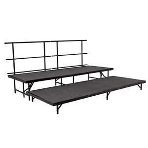 National Public Seating SST482LC 2-Level Seated Riser Straight Stage Set, Carpet (48" Deep Tiers) choral risers, band risers, school risers, seated risers